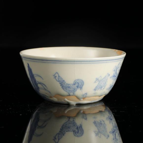 藝是拍賣明成化·青花雞缸杯殘件