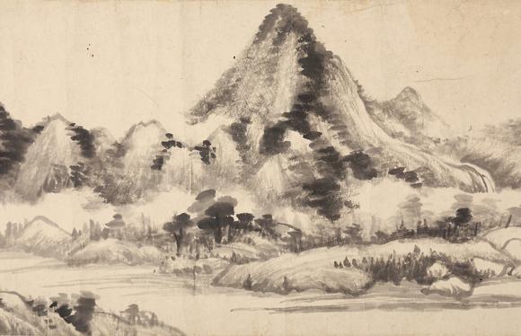 東京銀座（古美術宋磁）八大山人  山水手卷