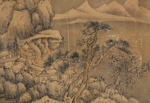 東京銀座（古美術宋磁）藍瑛  關山積雪