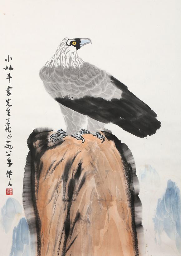 東京銀座（古美術(shù)宋磁）吳作人  小林斗盦上款  雄鷹圖