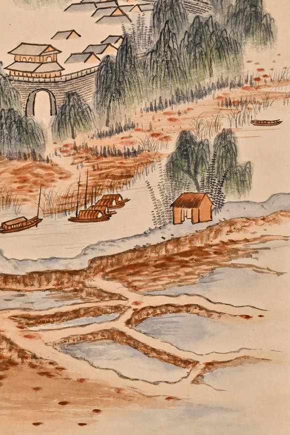 日本東競(jìng)株式會(huì)社張大千維揚(yáng)勝景圖