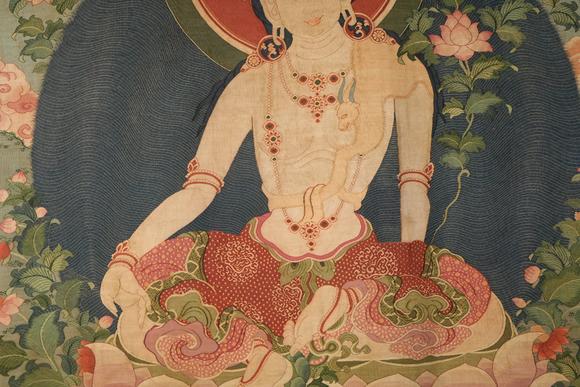 日本東競(jìng)株式會(huì)社乾隆欽命章嘉胡土克圖認(rèn)看供奉如意菩薩緙絲唐卡