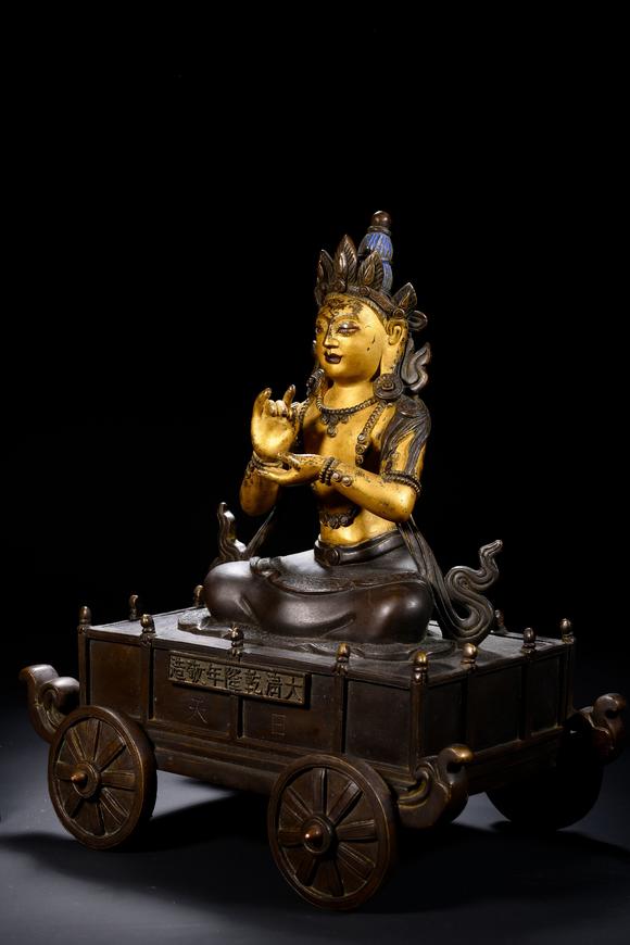 日本東競(jìng)株式會(huì)社大清乾隆年敬造 六品佛 普賢菩薩 紫竹林救度佛母 日天