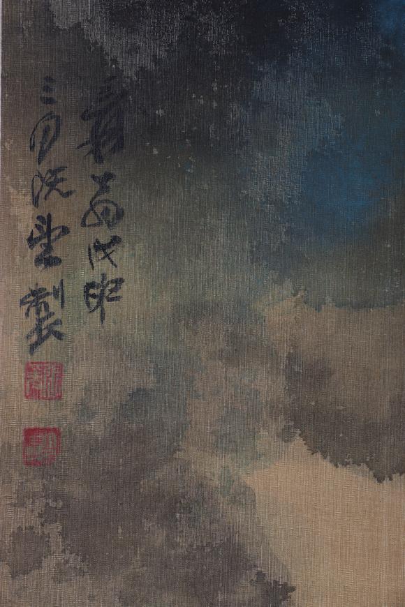 東京新日本張大千（1899-1983）　赤壁夜遊圖　絹本立軸
