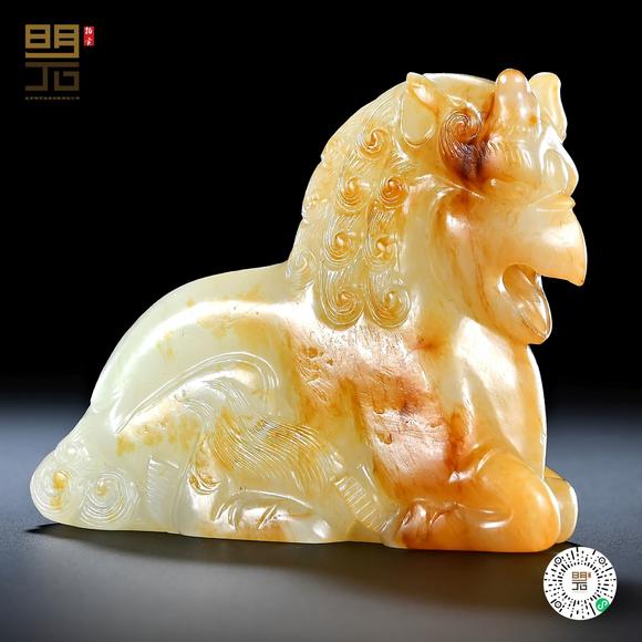北京明石拍賣有限公司明 白玉紅沁獅鷲神獸