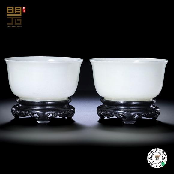 北京明石拍賣有限公司清康熙 白玉碗一對(duì)