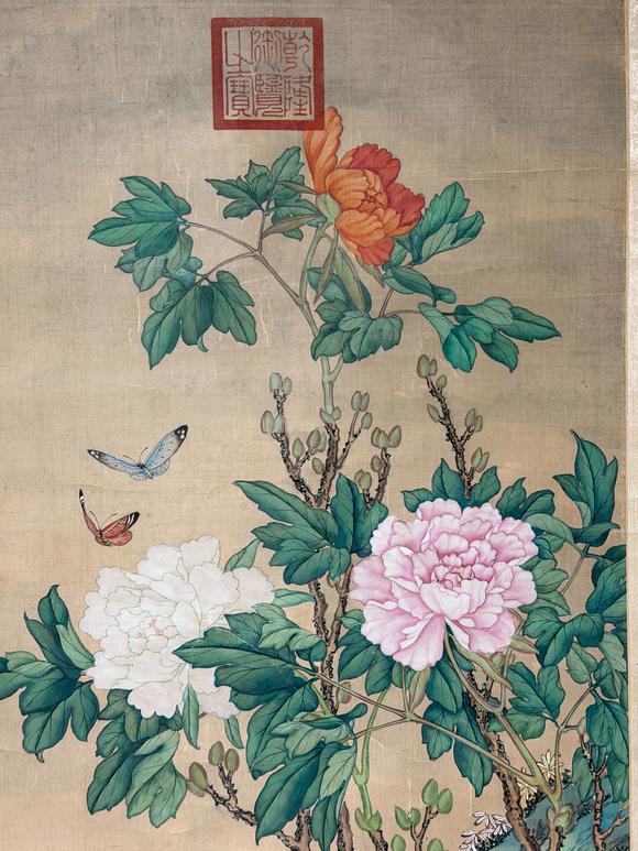 東京新日本徐揚（清）郎世寧（1688-1766）　花鳥　絹本立軸