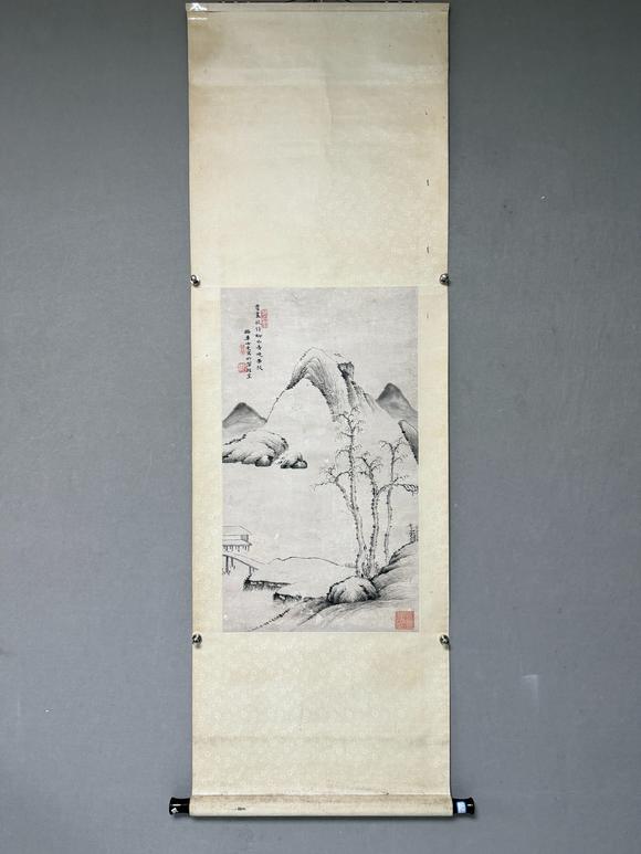 東京新日本孔璐華 （清）（清）　柳山青晚　紙本立軸