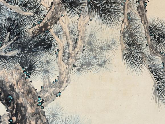 東京新日本張善孖（1882-1940）　雙虎　紙本立軸
