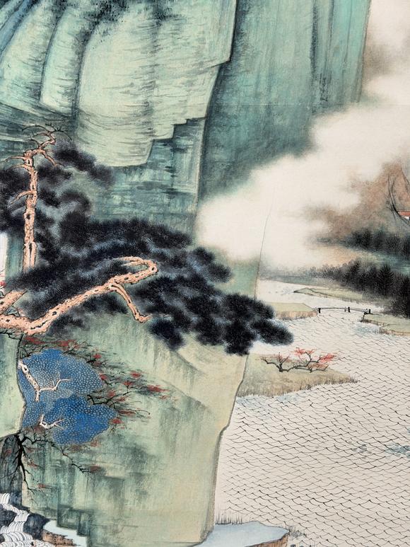 東京新日本張大千（1899-1983）　山水　紙本立軸