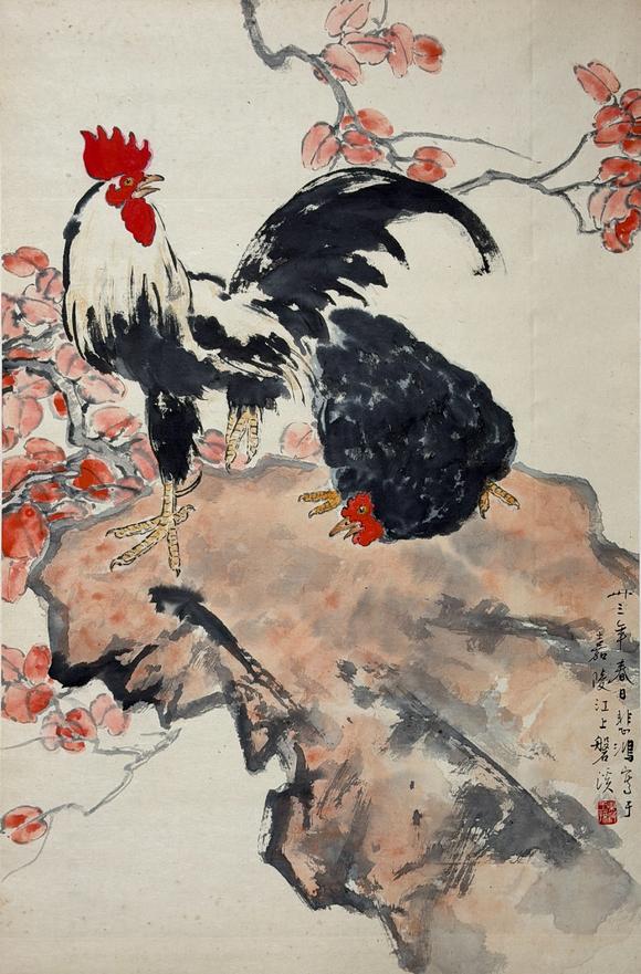 東京新日本徐悲鴻（1895-1953）　大吉圖　紙本立軸