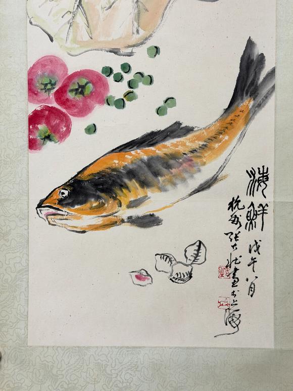 東京新日本張大壯（1903-1980）　海鮮　紙本立軸