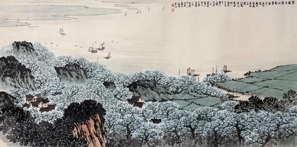 東京新日本宋文治（1919-1999）　春風(fēng)　紙本鏡片