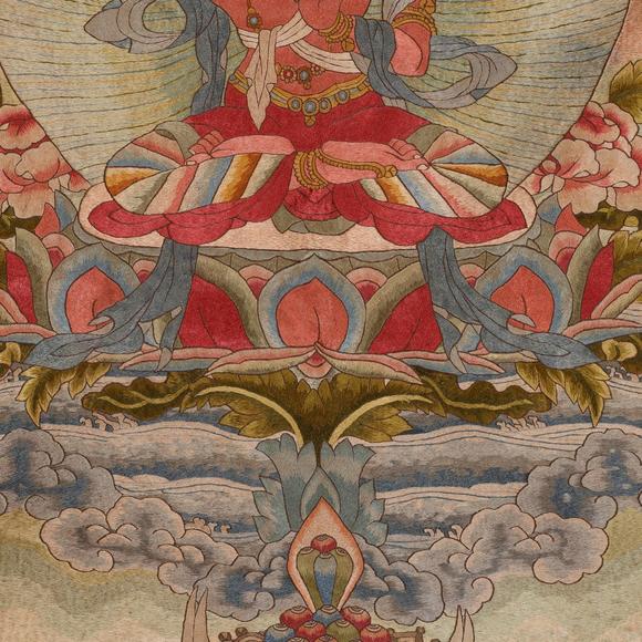 藝是拍賣清·刺繡唐卡文殊菩薩坐像