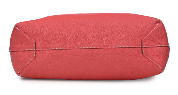 Piguet - H?tel des VentesHermès, sac Double Sens en cuir Clémence rouge et corail, piqué sellier blanc, housse, 32x35 cm