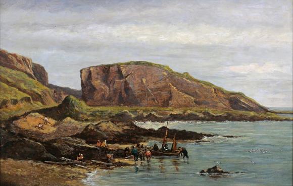 TooveysJohn Holland (British 1831-1879) - Gibraltar Rock, St Catherines Bay