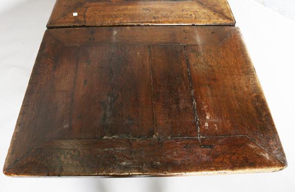 TooveysA 17th century oak draw-leaf refectory table, the rectangular top ra