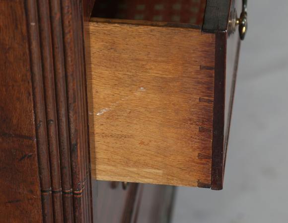 TooveysA good George III mahogany mule chest, the hinged lid above two dumm