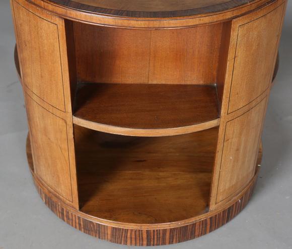 TooveysAn Art Deco walnut revolving book table by Heal & Son Ltd, the quart