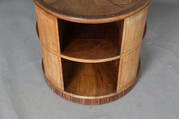 TooveysAn Art Deco walnut revolving book table by Heal & Son Ltd, the quart