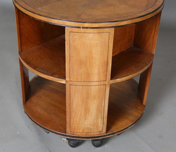 TooveysAn Art Deco walnut revolving book table by Heal & Son Ltd, the quart