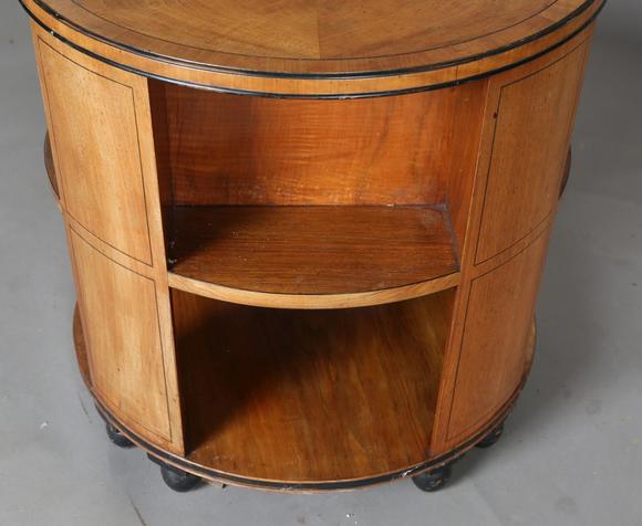 TooveysAn Art Deco walnut revolving book table by Heal & Son Ltd, the quart