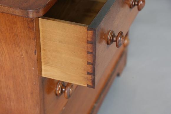 TooveysA 19th century walnut chest of drawers, height 80cm, width 100cm, de