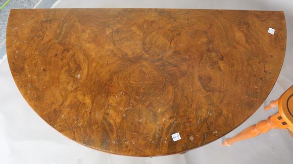 TooveysA late 20th century satinwood side table, fitted with a single friez