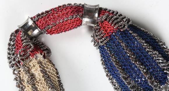 TooveysA 19th century French steel mounted and tricoloured fabric miser’s