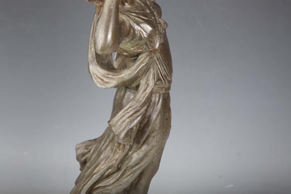 TooveysA late 19th century cast spelter figural table lamp in the form of a