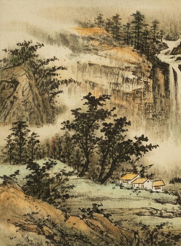 京都祇園會拍賣黃君璧 山水圖 紙本鏡心