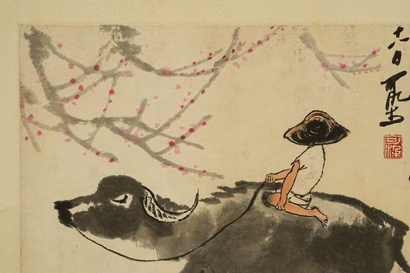 京都祇園會拍賣李可染 牧牛圖 紙本鏡心