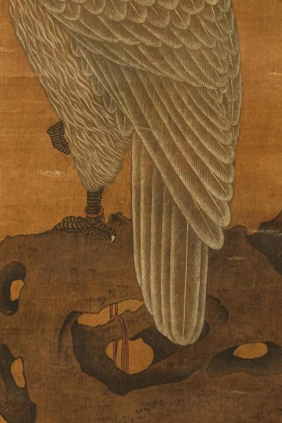 京都祇園會(huì)拍賣清 佚名 游隼圖 絹本掛軸