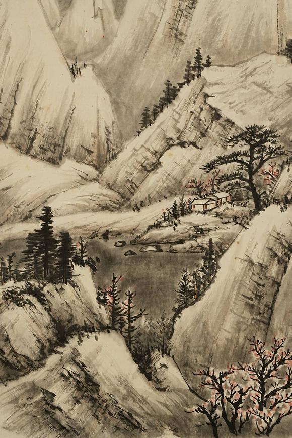 京都祇園會拍賣黃君璧 山水圖 紙本掛軸