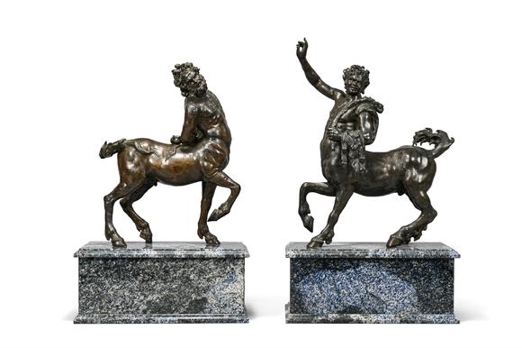 DreweattsAFTER THE ANTIQUE, A LARGE PAIR OF BRONZE FIGURES OF THE FURIETTI CENTAURS, ITALIAN