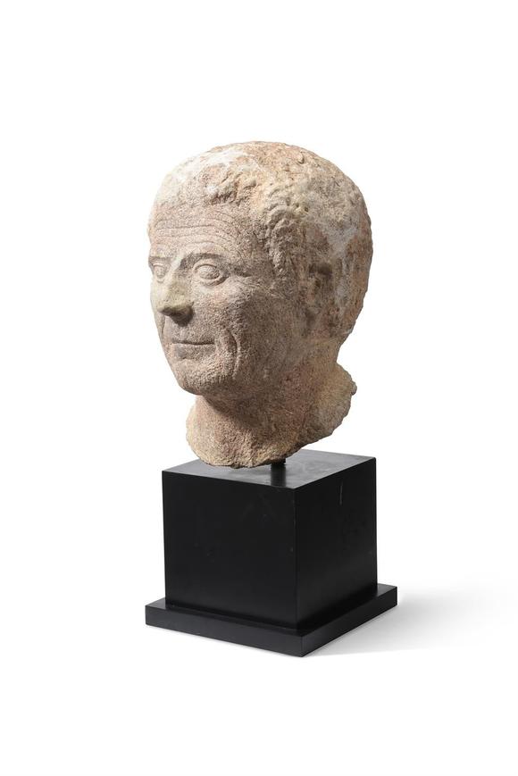 DreweattsA CARVED MARBLE PORTRAIT HEAD OF A ROMAN MAN