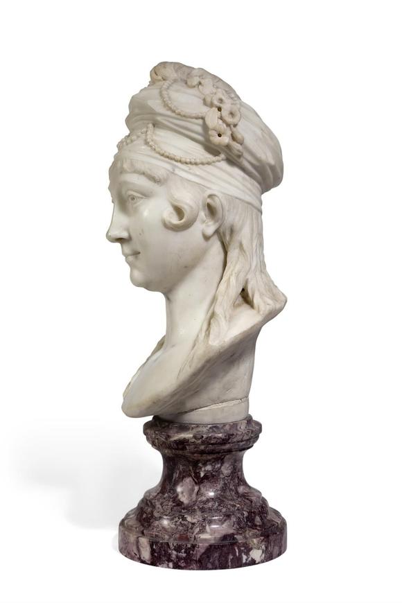 DreweattsATTRIBUTED TO IGNAZIO AND FILIPPO COLLINO, A WHITE MARBLE PORTRAIT HEAD OF A YOUNG NOBELWOMAN