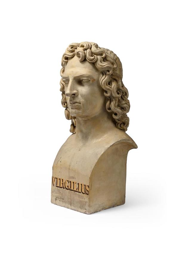 DreweattsA SET OF FOUR LARGE TERRACOTTA LIBRARY BUSTS OF HIPPOCRATES, HOMER, VIRGIL AND CICERO