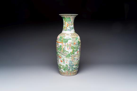 Rob Michiels AuctionsA large Chinese famille verte vase with figures in a garden, 19th C.
