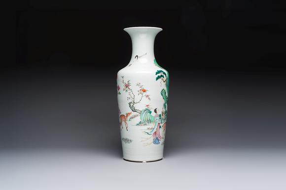 Rob Michiels AuctionsA Chinese famille rose 'Magu' vase, Qianlong mark, 19th C.