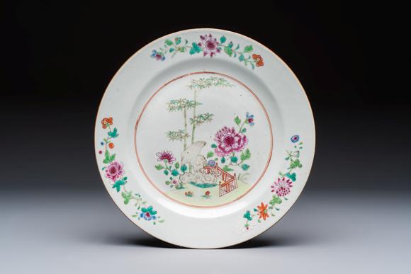 Rob Michiels AuctionsSix Chinese famille rose 'Flower Garden' plates, Qianlong