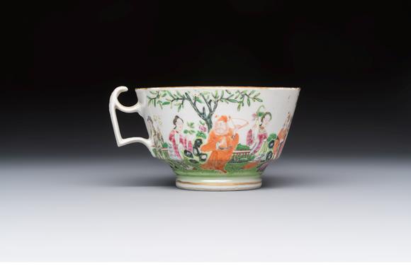 Rob Michiels AuctionsA Chinese Canton famille rose cup and saucer with figures in a garden, 19th C.