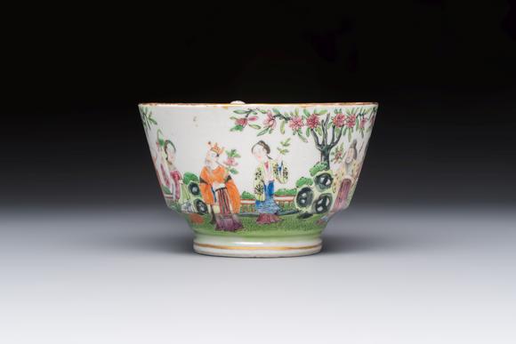 Rob Michiels AuctionsA Chinese Canton famille rose cup and saucer with figures in a garden, 19th C.