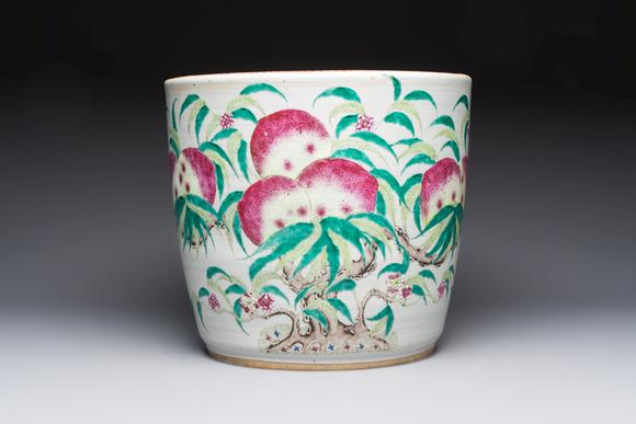 Rob Michiels AuctionsA Chinese famille rose 'Nine Peaches' jardinière, 19th C.