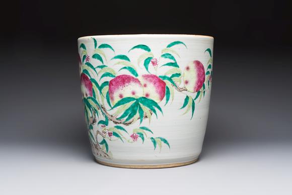Rob Michiels AuctionsA Chinese famille rose 'Nine Peaches' jardinière, 19th C.