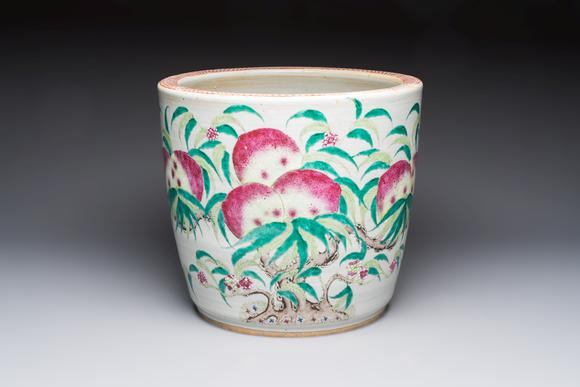 Rob Michiels AuctionsA Chinese famille rose 'Nine Peaches' jardinière, 19th C.