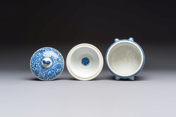 Rob Michiels AuctionsTwo Chinese blue and white 'Chilong' covered warming bowls, Guangxu mark and of the period