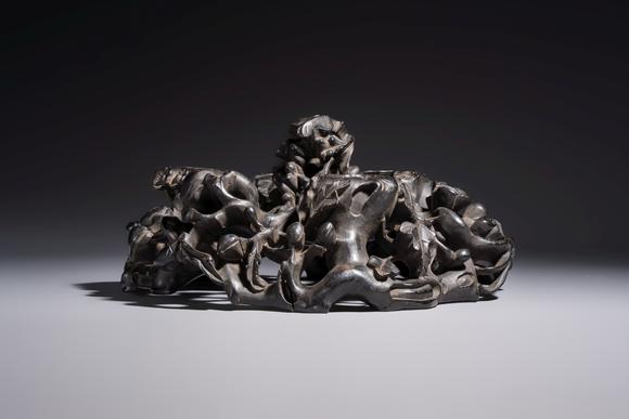 Rob Michiels AuctionsTwo large Chinese carved wooden stands, 19th C.