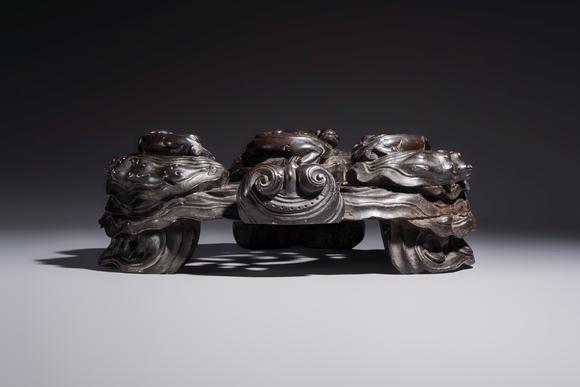 Rob Michiels AuctionsTwo large Chinese carved wooden stands, 19th C.