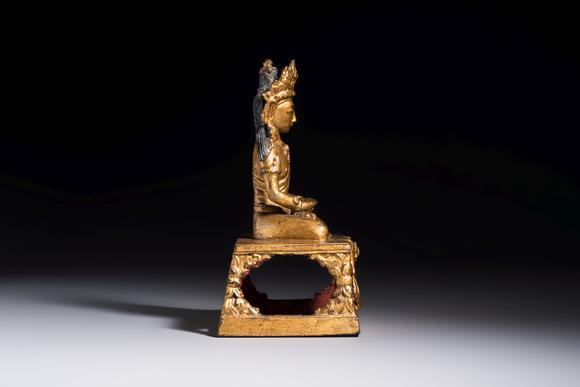 Rob Michiels AuctionsA Sino-Tibetan gilt-lacquered figure of Buddha Amitayus, Qianlong